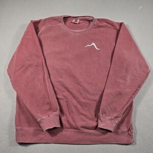 Comfort Colors Men's Garment Dye Ring Spun Sweatshirt Red Size XL Crew Neck